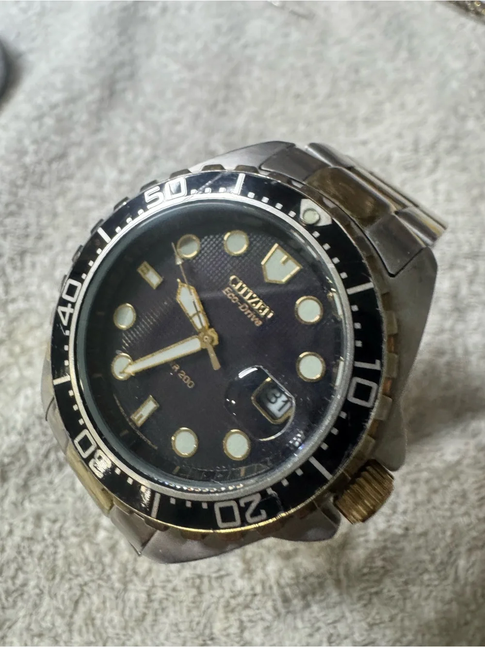 Citizen Black and Gold Eco-Drive Men’s Diver Watch